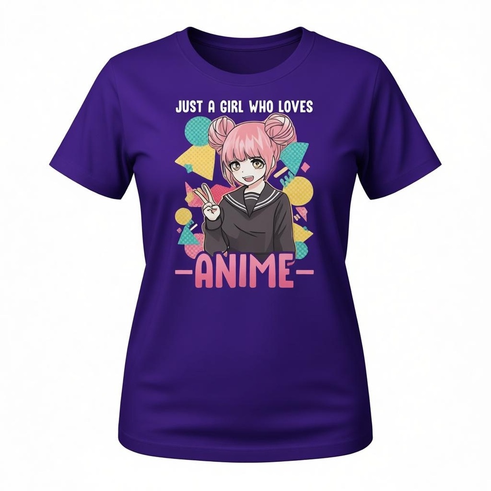 Purple tee S/M Just a girl who loves anime